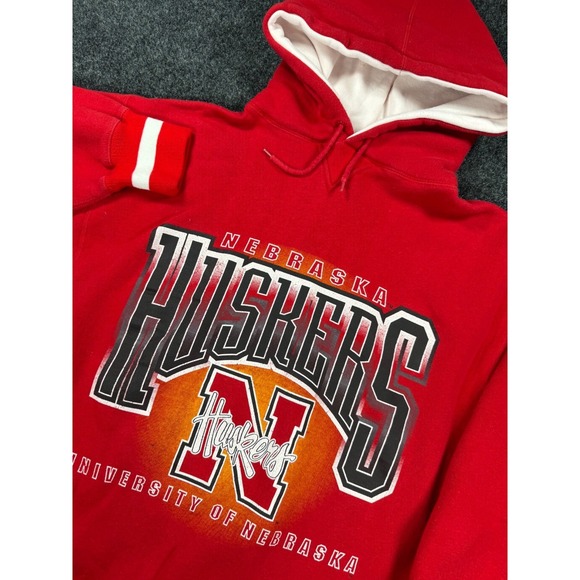 Logo Athletic Jackets & Blazers - VTG Nebraska Huskers Hoodie Medium Red University of Nebraska Logo Athletic